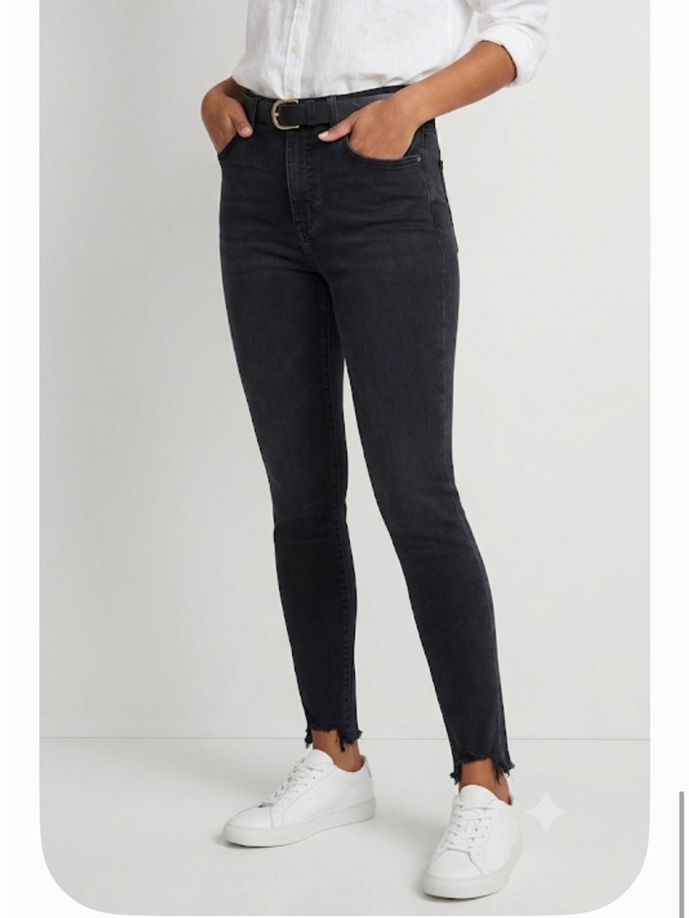 uffalo David Bitton "Mollie" High-Rise Frayed‎ Hem Skinny Jeans